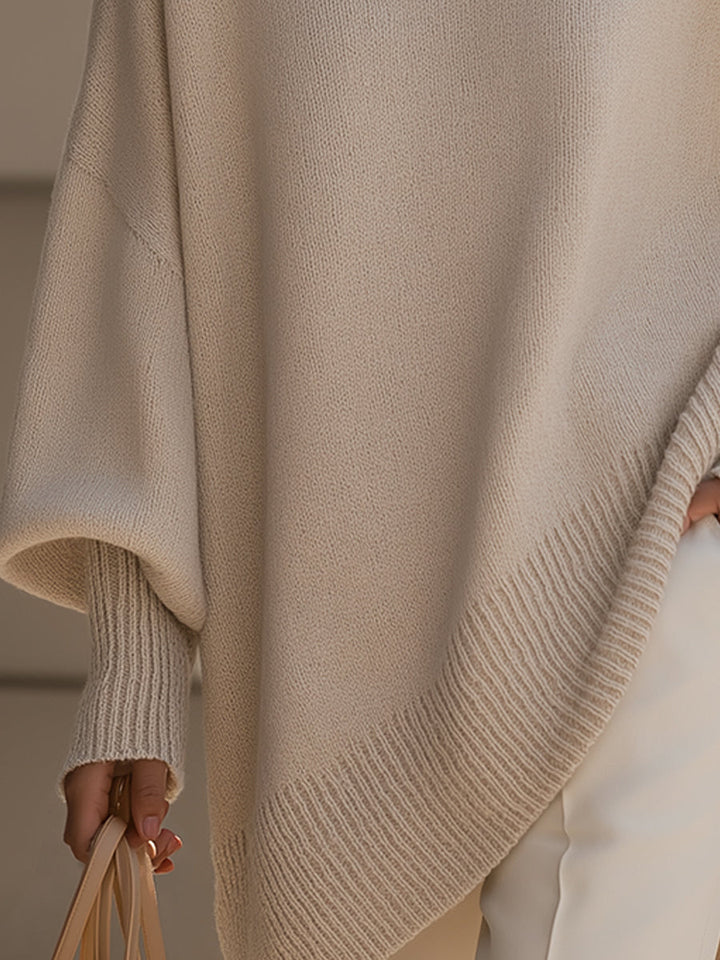 Jennifer | Oversized Pullover mit Drapierung und weitem Hals