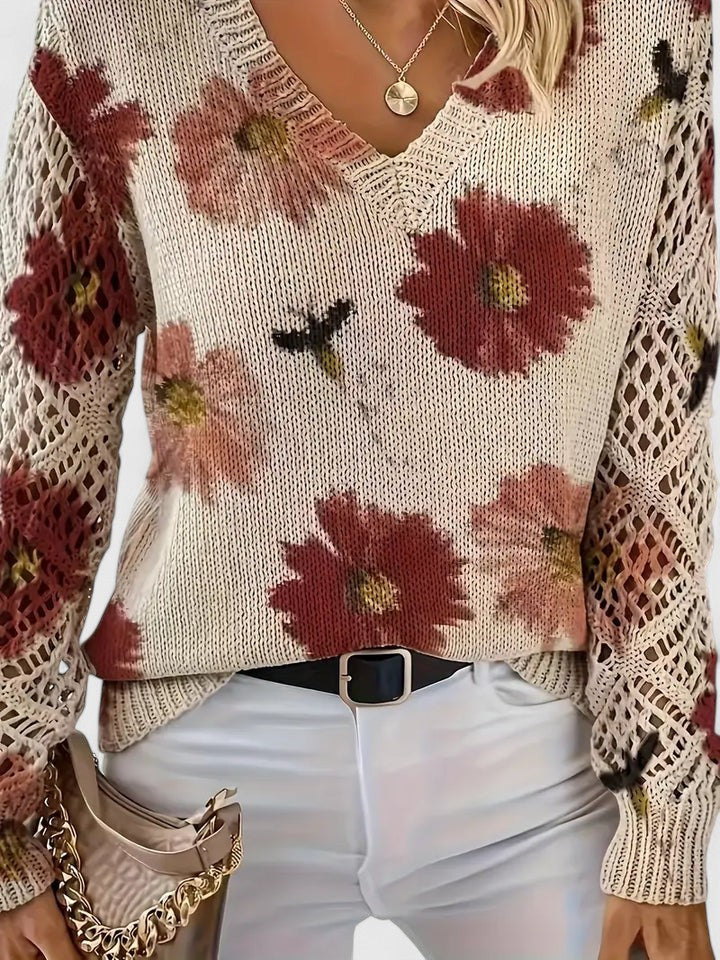 Mirte | Eleganter Blumenprint Pullover