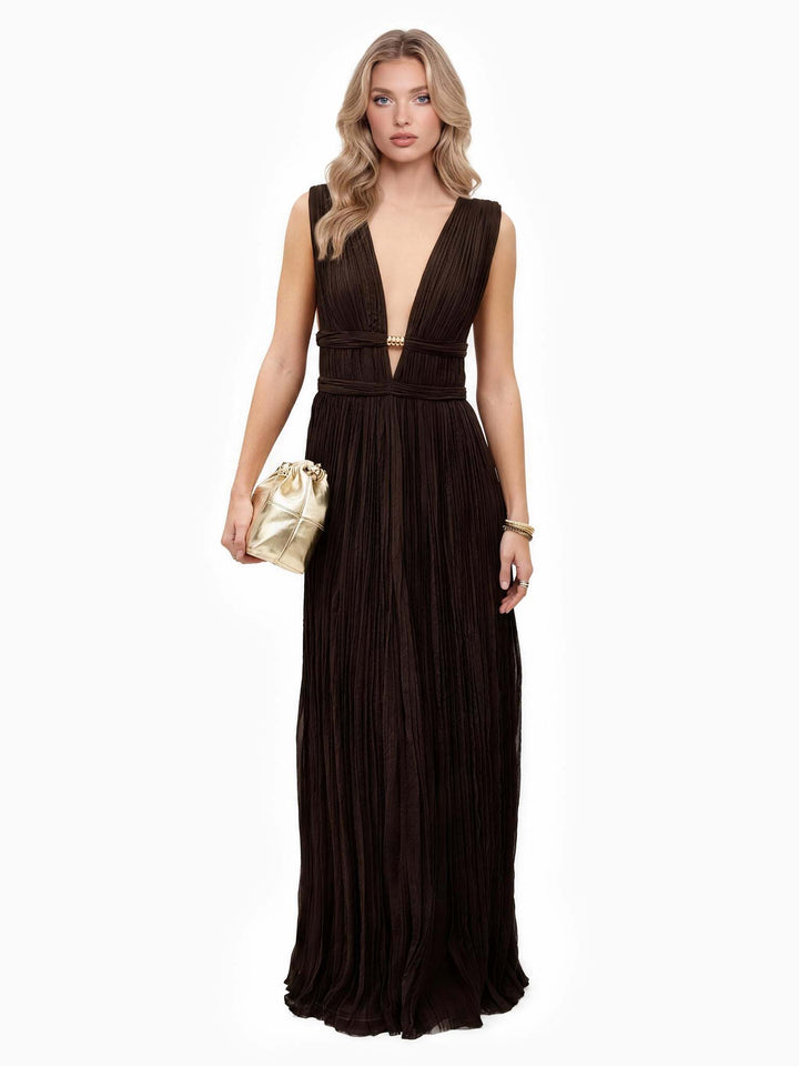 Maxi Kleid mit V-Ausschnitt