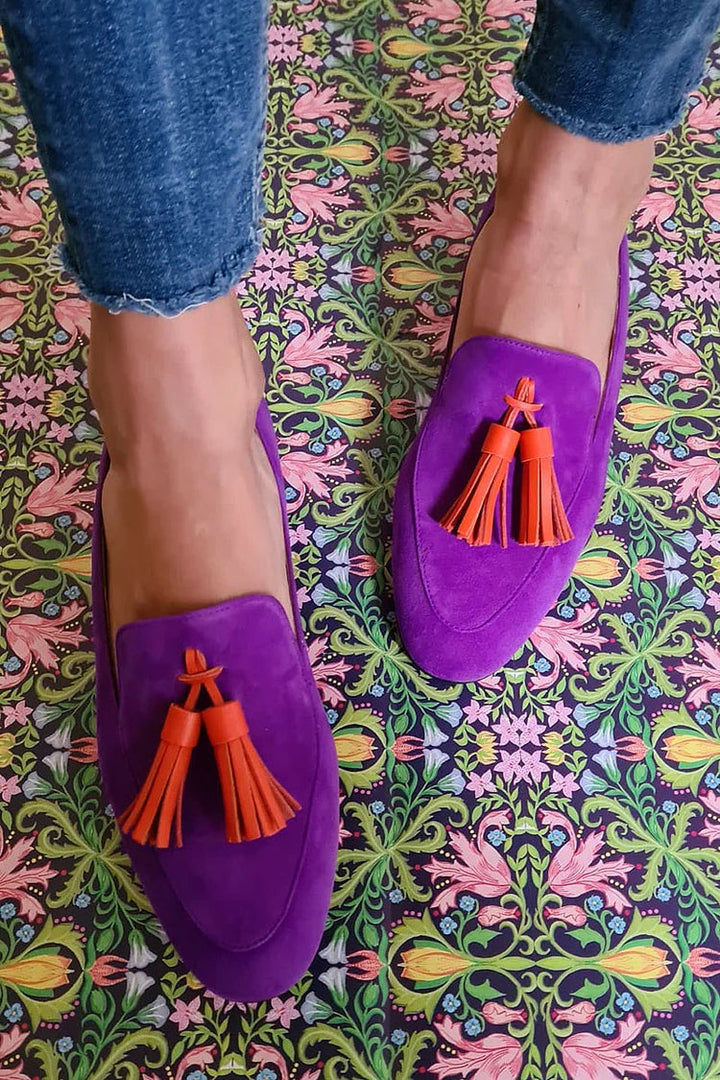 Cosima | Lila Loafer mit Quasten