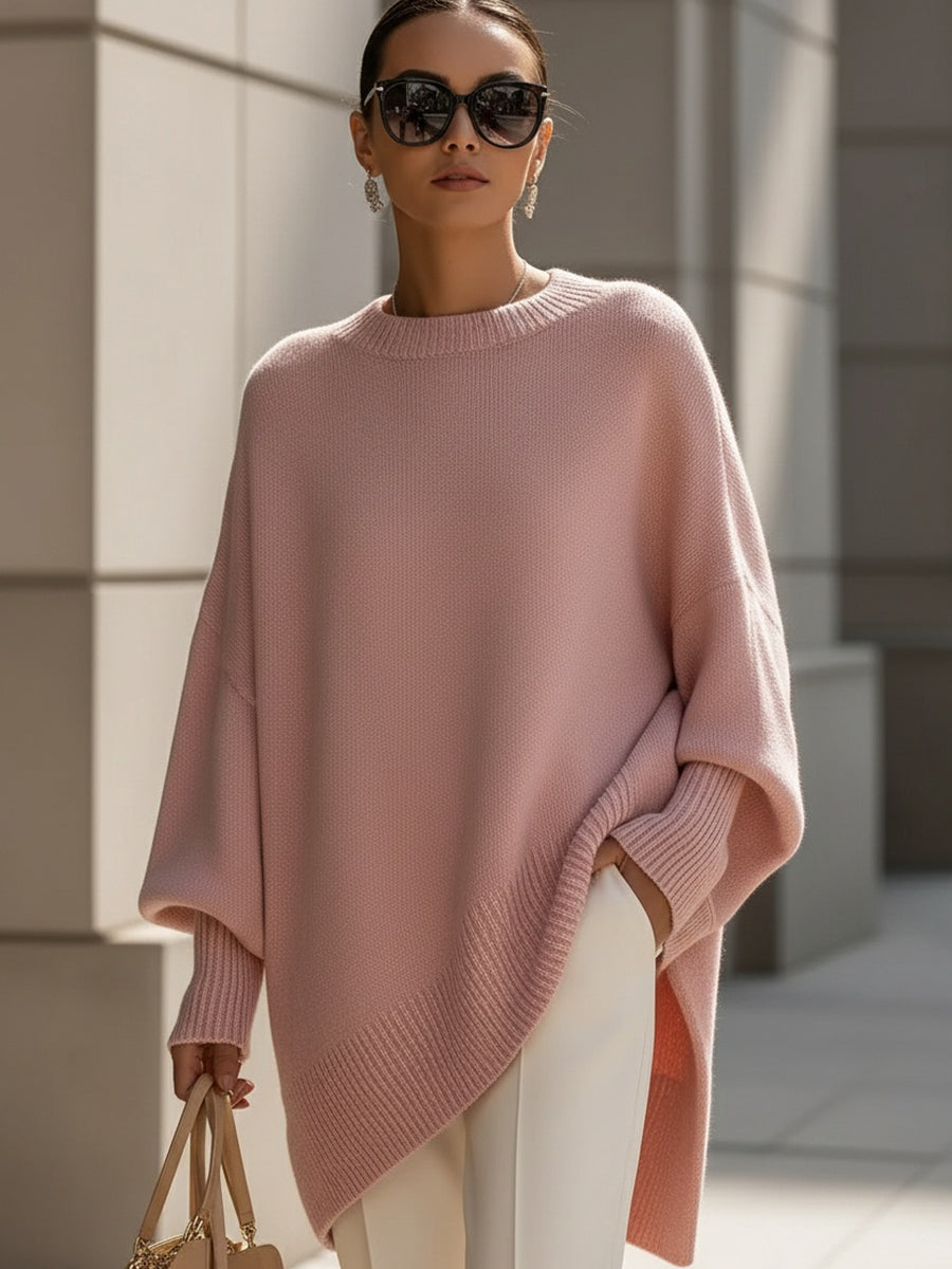 Jennifer | Oversized Pullover mit Drapierung und weitem Hals