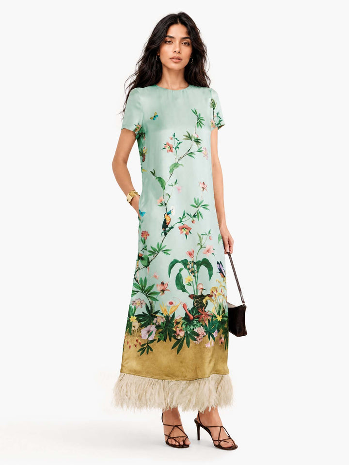Maxikleid im Retro-Druck