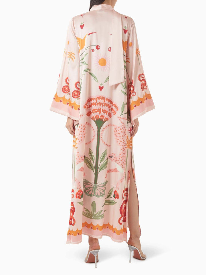 Maxikleid mit Druck in Azur