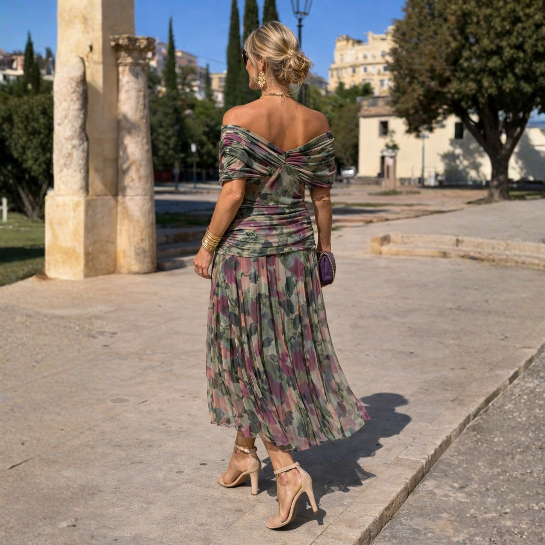 Mikaela | Maxikleid mit schulterfreier Optik