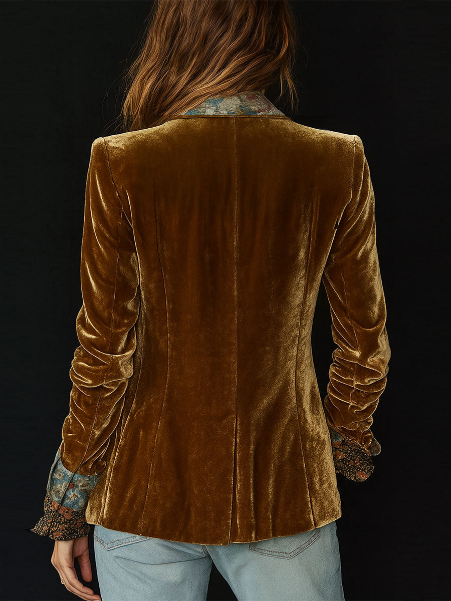 Marcelline | Blazer Patchwork Gedruckte Blumen Vintage