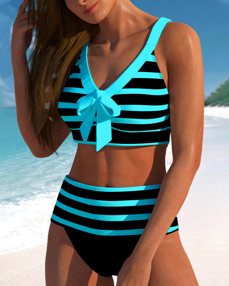 By Esmee® | Gestreifter Bikini mit Hoher Taille