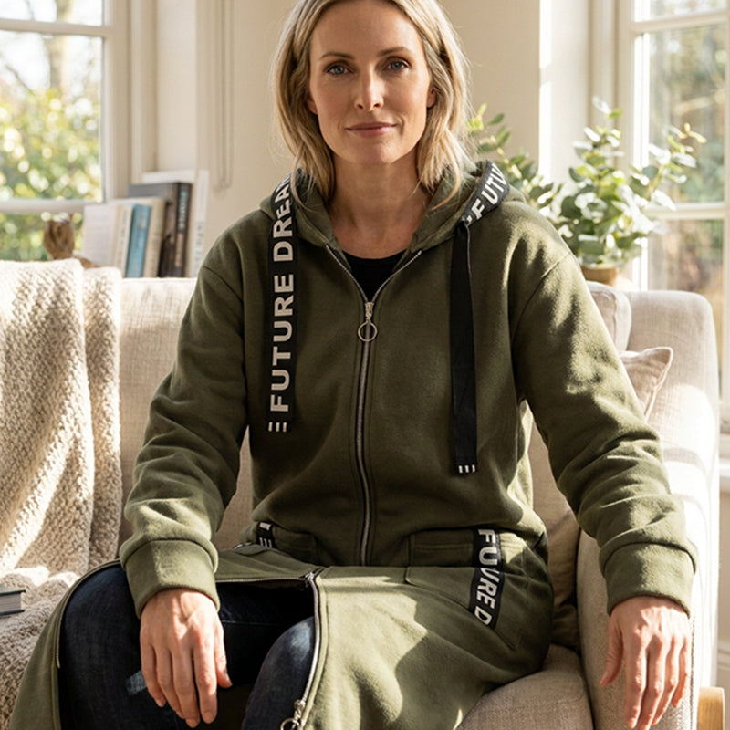 Oversize-Kapuzen-Sweatshirt-Mantel für Damen