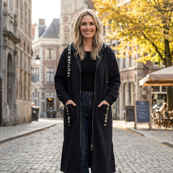 Oversize-Kapuzen-Sweatshirt-Mantel für Damen