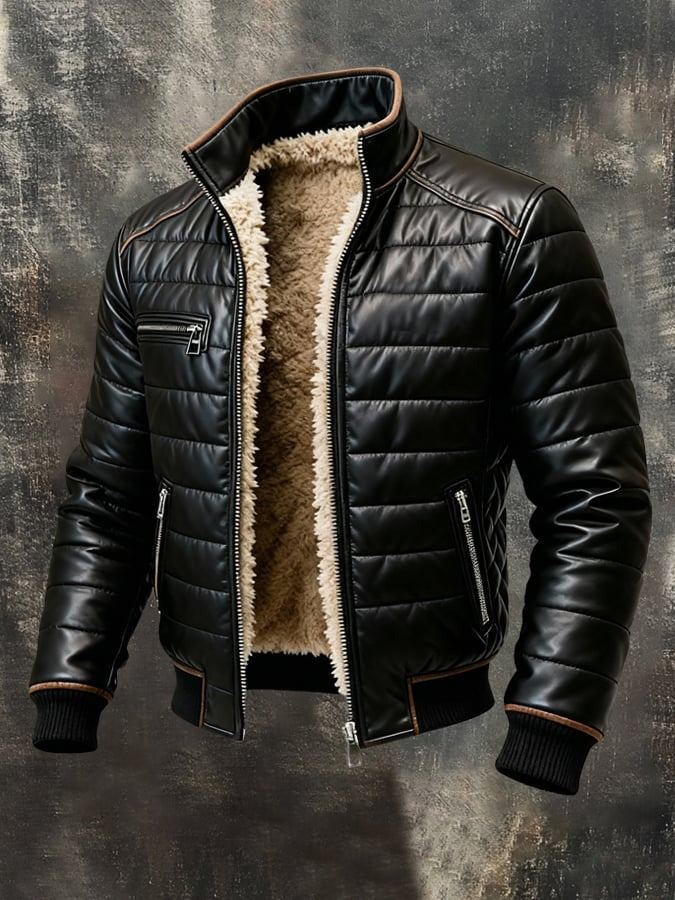 Jacke mit hohem Kragen und feinem Schnitt