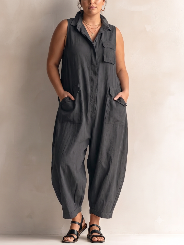 ALESSIA™ - LÄSSIGER ÄRMELLOSER CARGO-JUMPSUIT