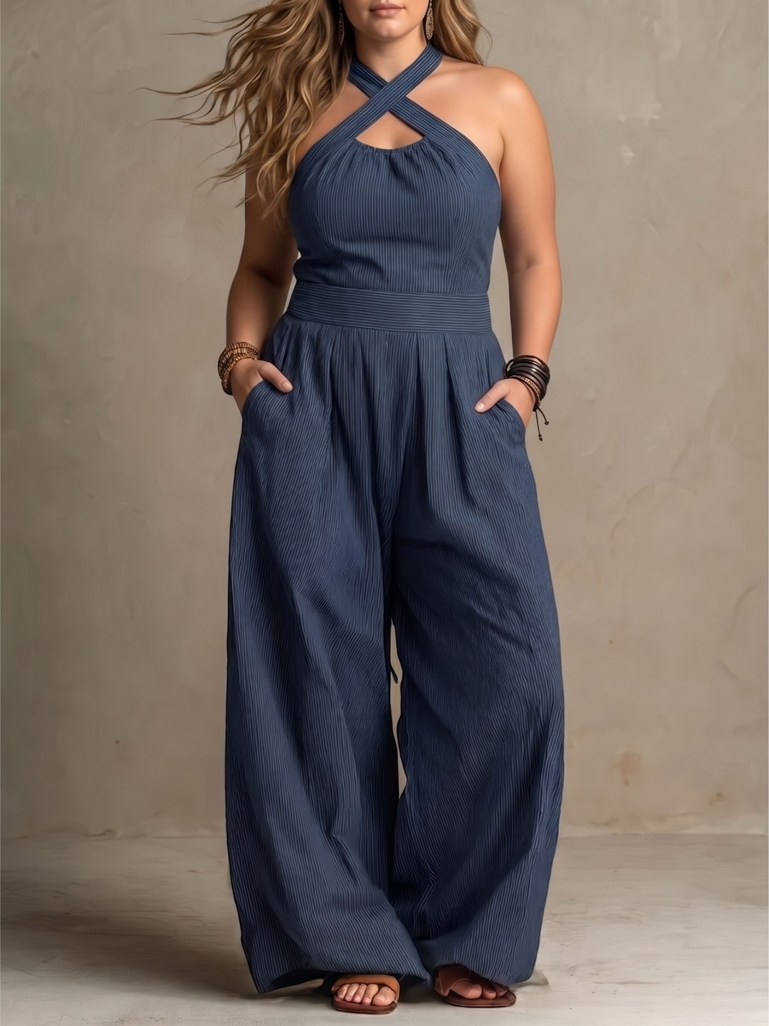 BIANCA™ - ELEGANTER SOMMER-JUMPSUIT AUS LEINENMIX