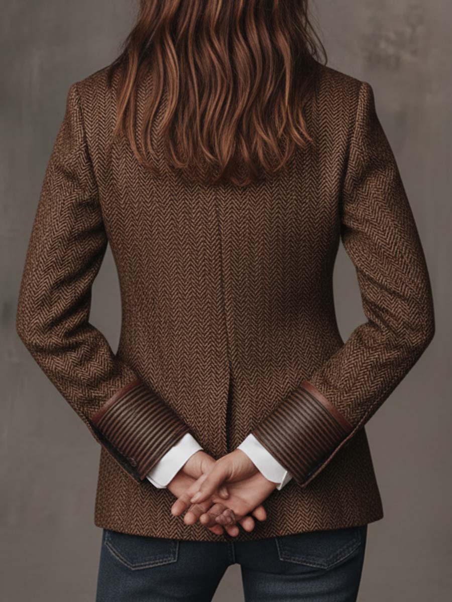 Gisèle | Blazer mit bedruckten Chevron-Einsätzen