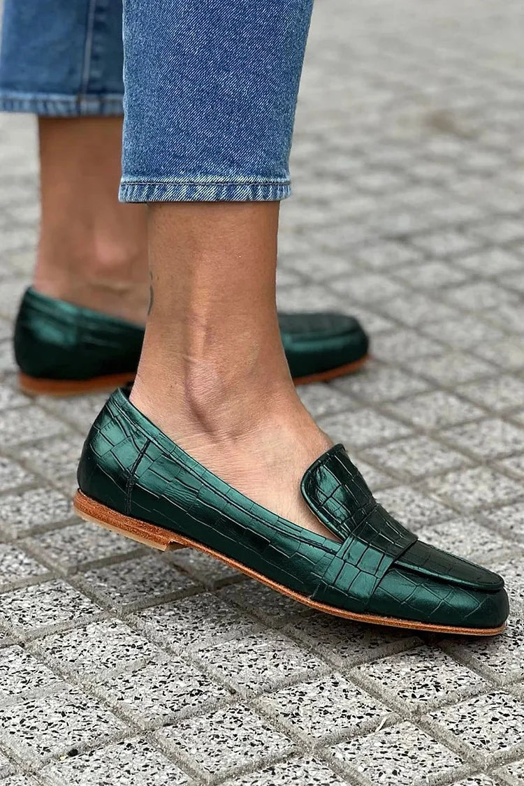 Solange | Loafer mit Kroko-Prägemuster für Damen