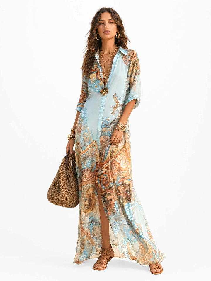 Maxi Kleid mit Boho-Druck