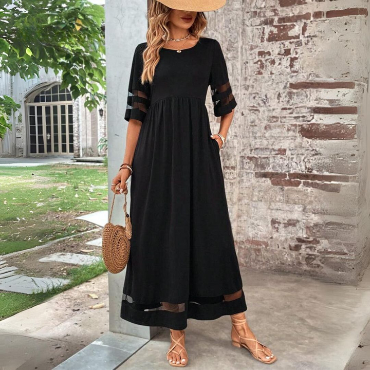 Aubrey™ – Figurschmeichelndes, Bauchbedeckendes Midi-Kleid