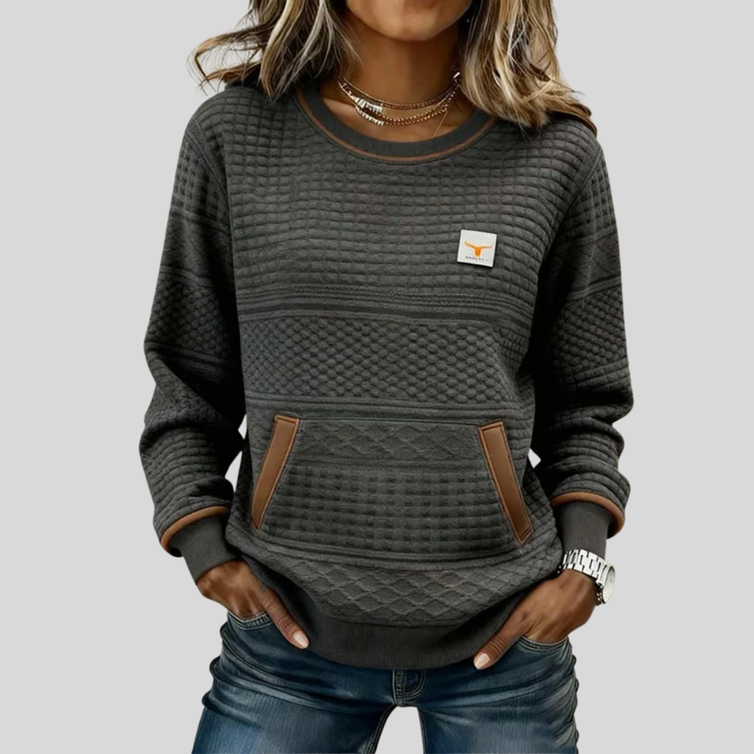 Noelle™ | Sweatshirt mit Rundhalsausschnitt und Farbblock