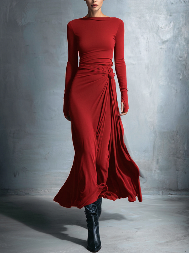 Naomie | Maxikleid mit seitlichem Knoten