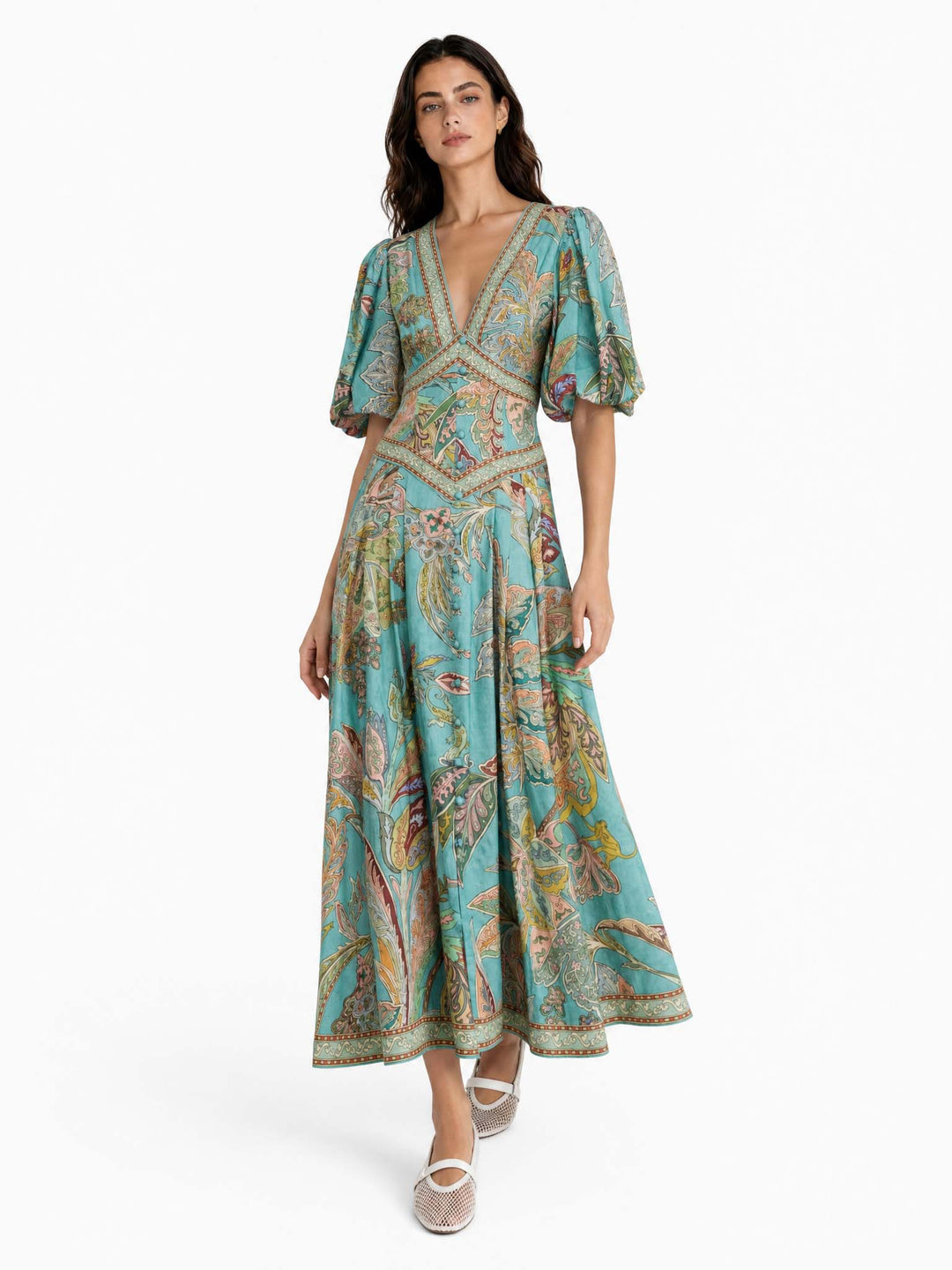 Midikleid aus satin mit Blumenmuster