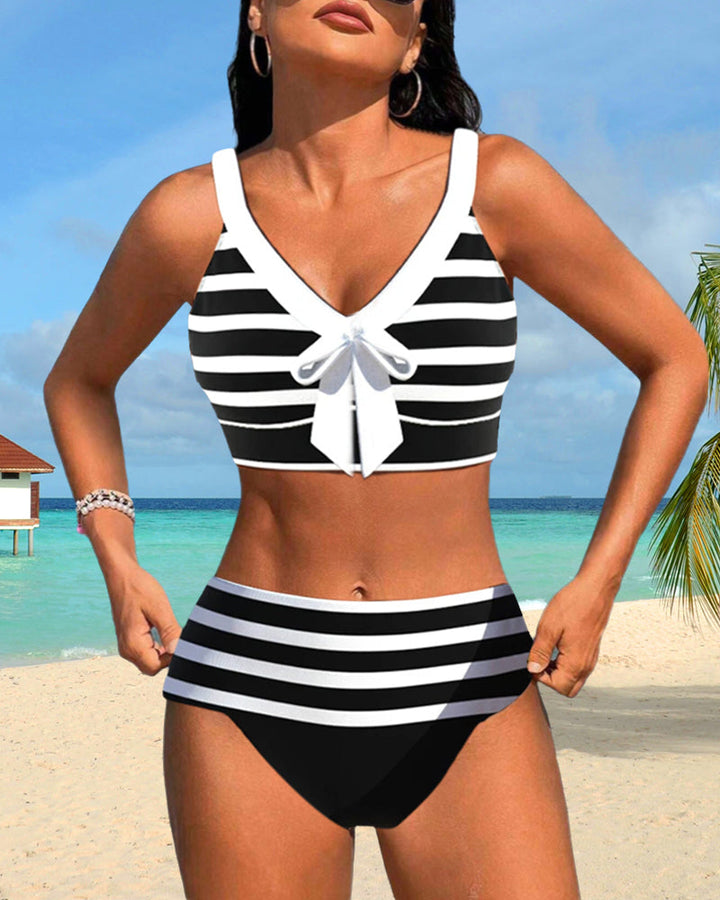 By Esmee® | Gestreifter Bikini mit Hoher Taille