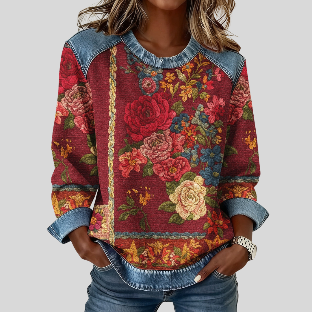 Berdine | Pullover mit Blumenmuster