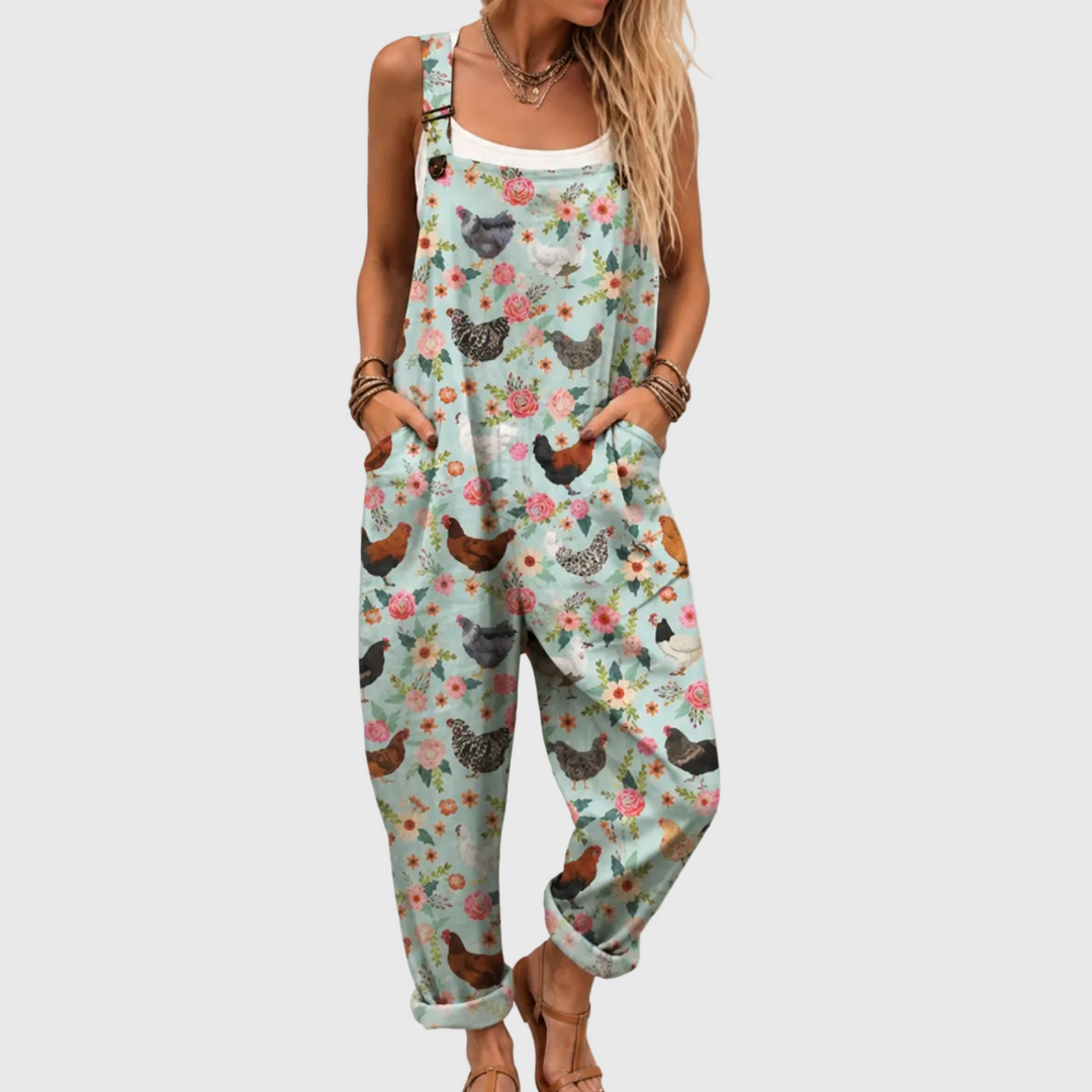 Bequemer Gemusterter Jumpsuit