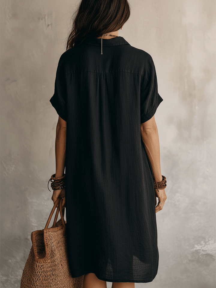 Modern Boho | Müheloses Leinen-Midikleid