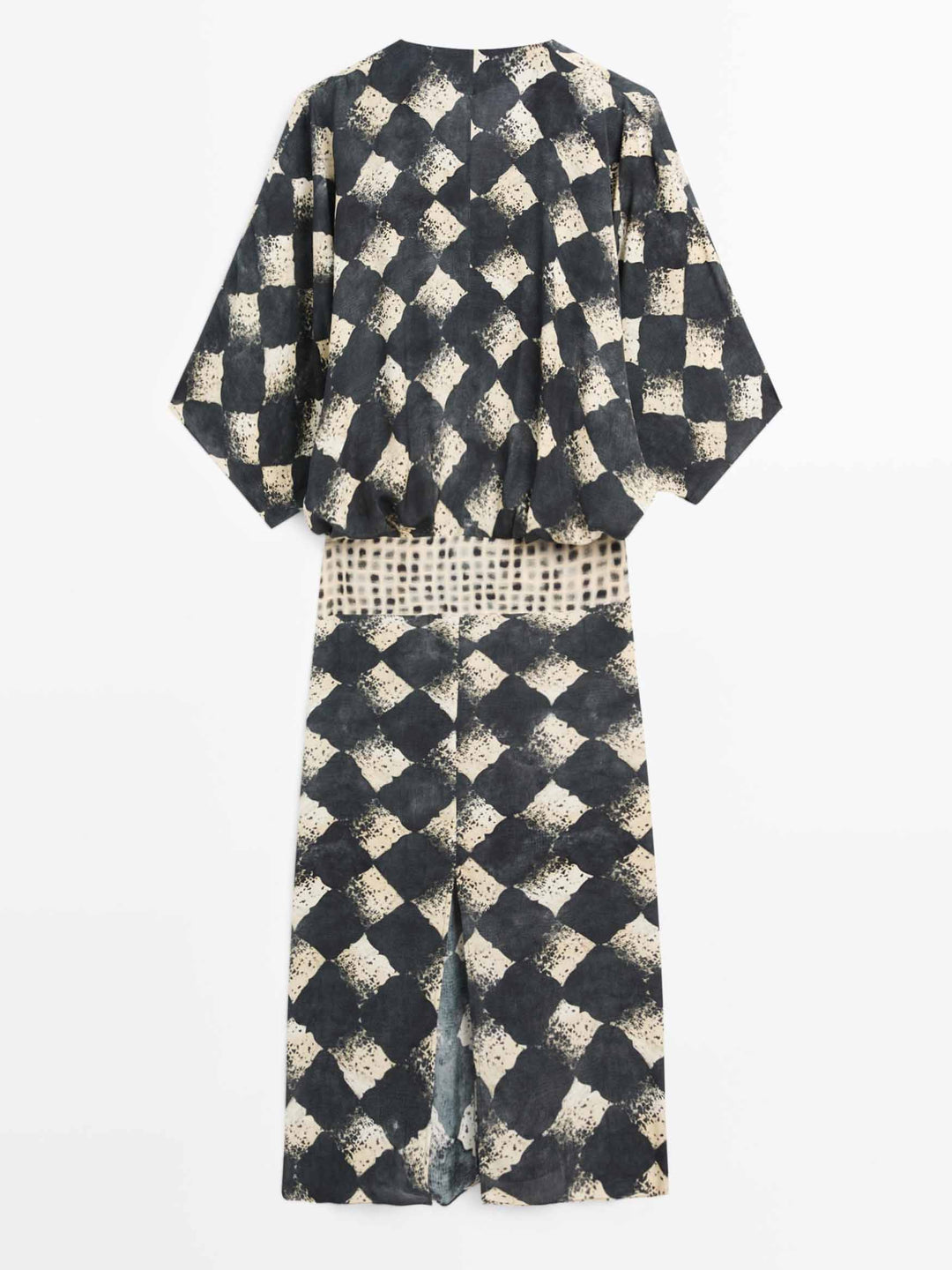 Maxi-Kimono mit abstraktem Muster