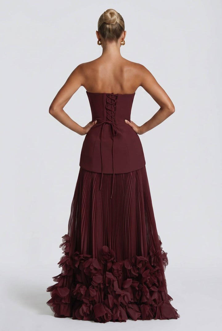 Maxikleid mit Blütenblatt-Design