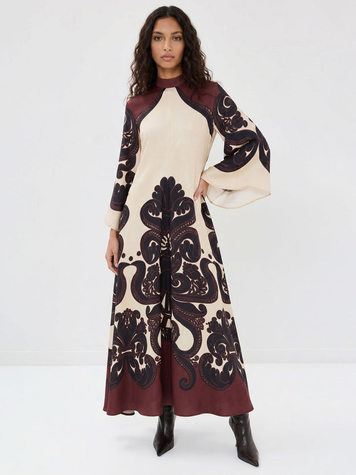Maxi Kleid mit Strahlendem Muster