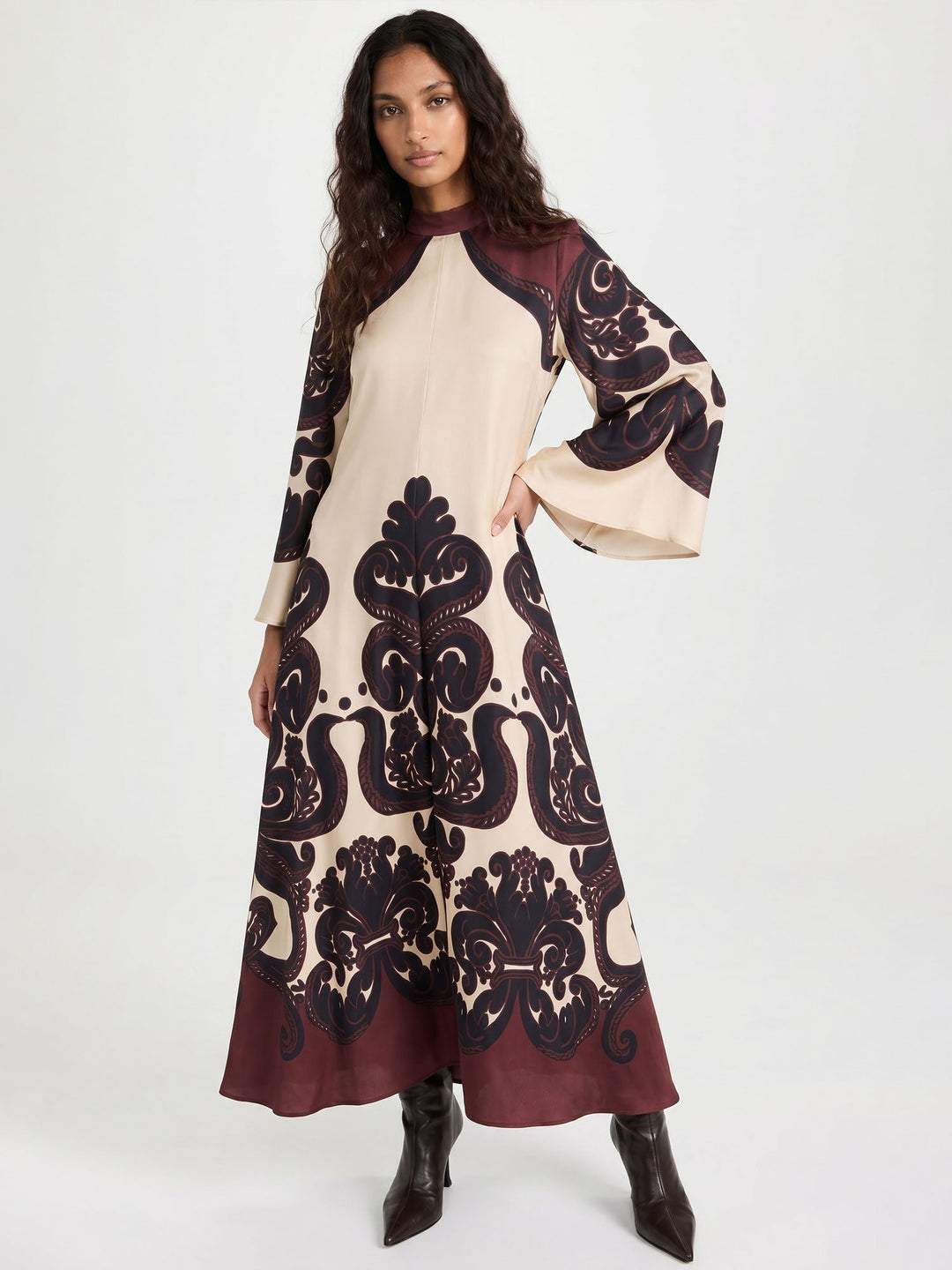 Maxi Kleid mit Strahlendem Muster