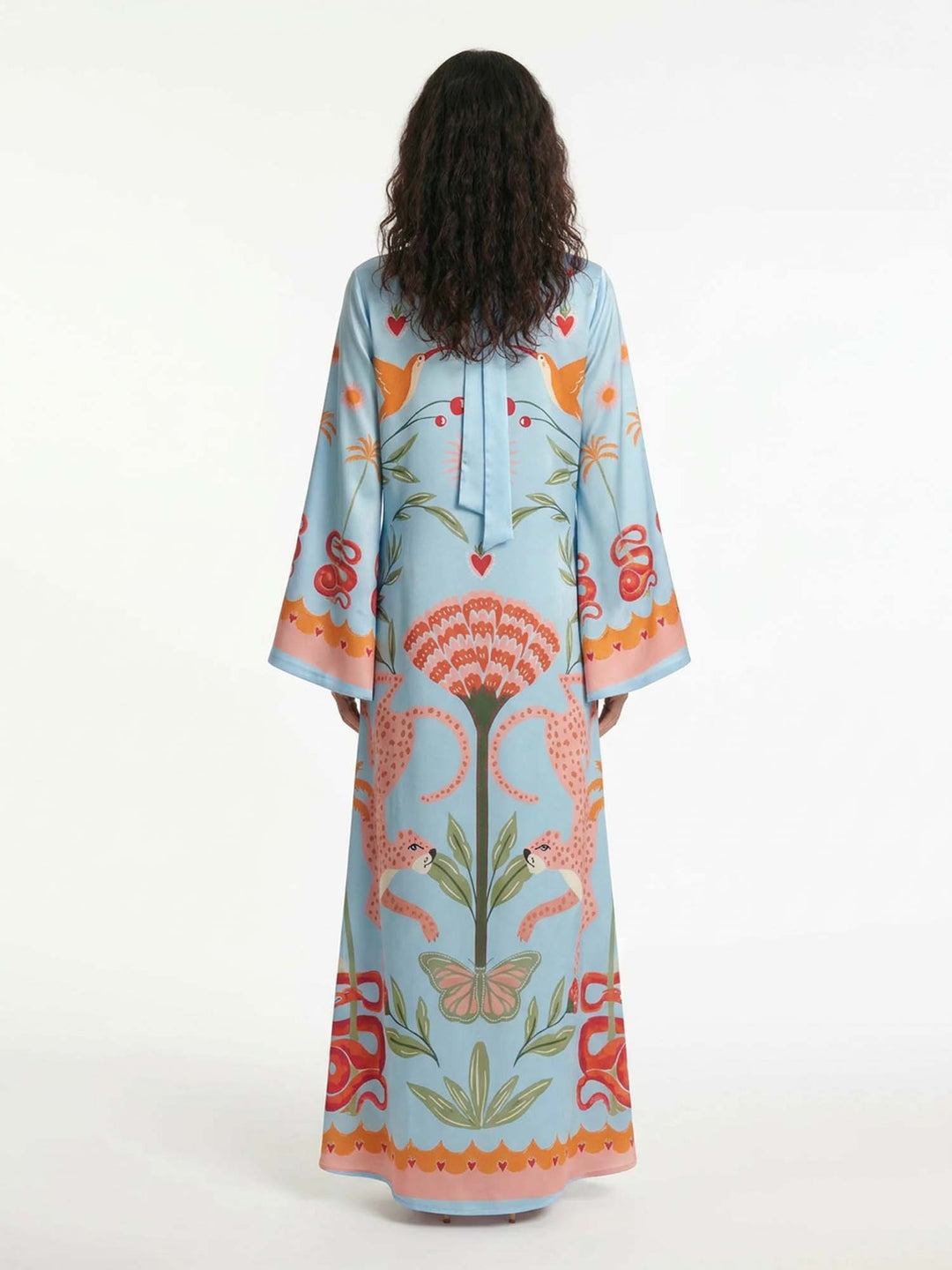 Maxikleid mit Druck in Azur