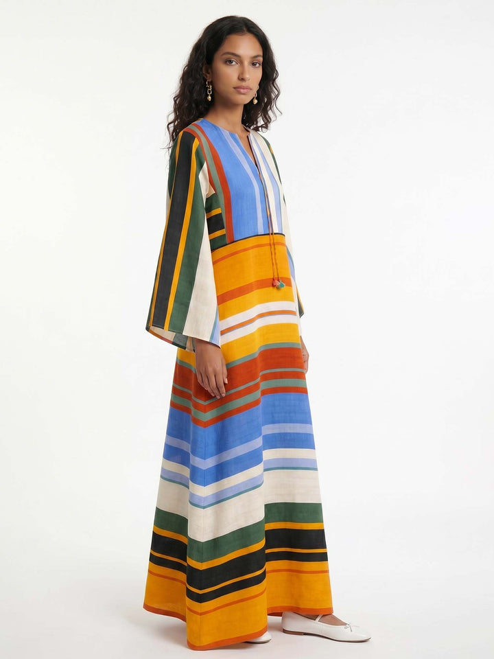 Horizon Gestreiftes Maxikleid