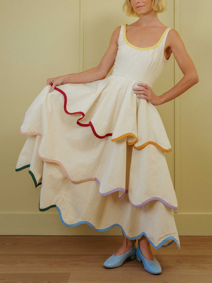 Maxikleid mit Volants