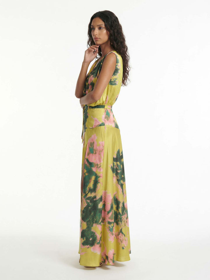 Maxikleid Zitrone Wickel