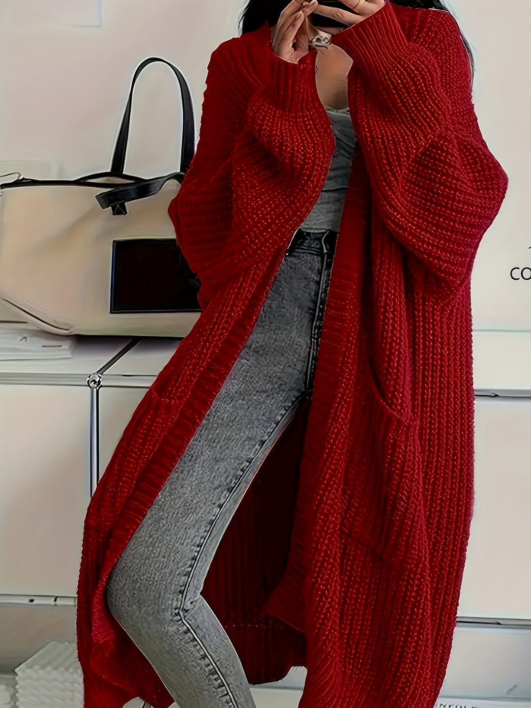 Lenie | Langes Vest mit Taschen