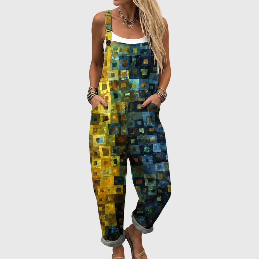 Bequeme Gemusterte Latzhose