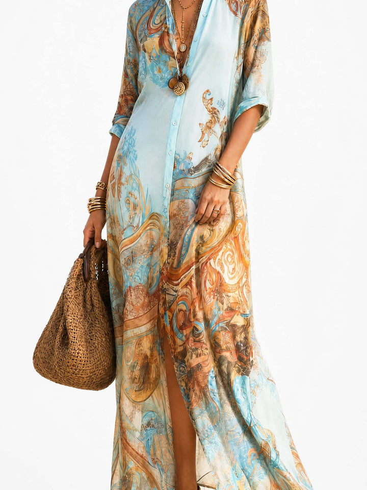 Maxi Kleid mit Boho-Druck