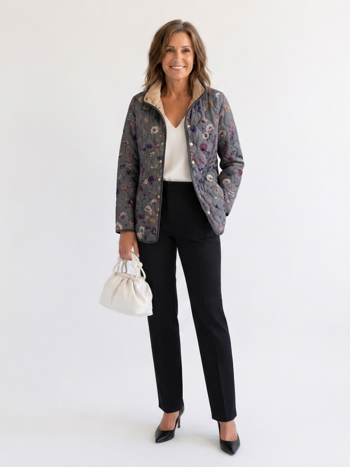 Steppjacke mit getrockneten Blumen Nathalie