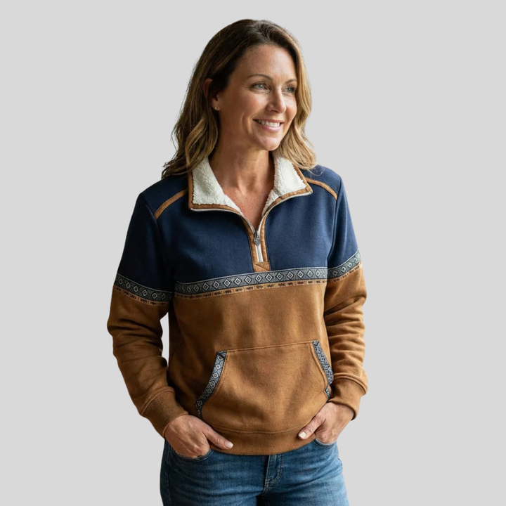Alvette™ | Sherpa Kragen Halb-Zip Pullover