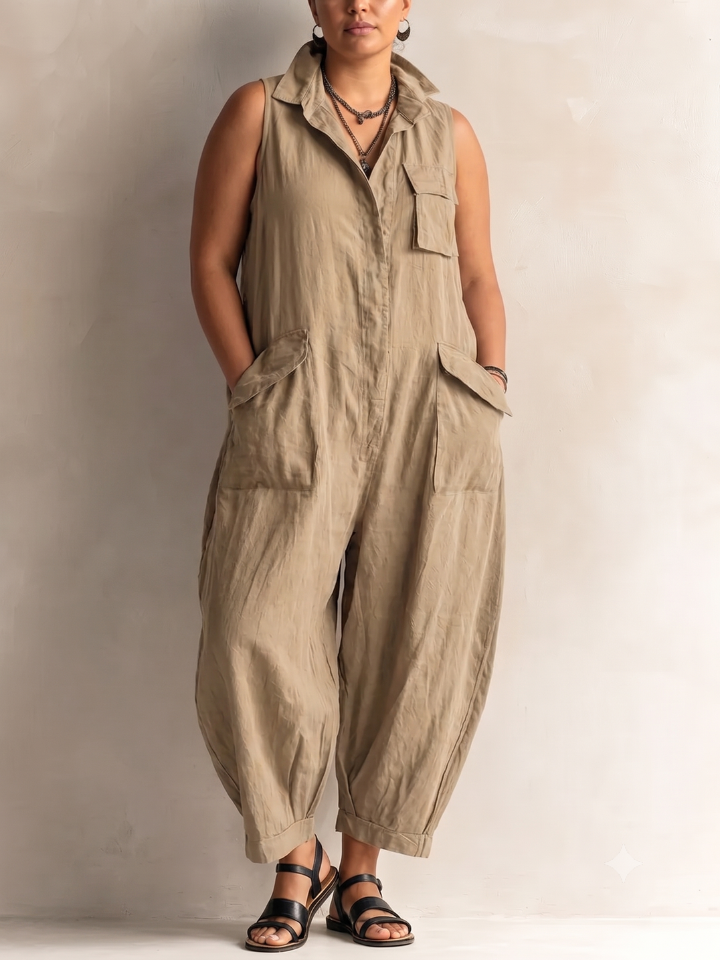 ALESSIA™ - LÄSSIGER ÄRMELLOSER CARGO-JUMPSUIT