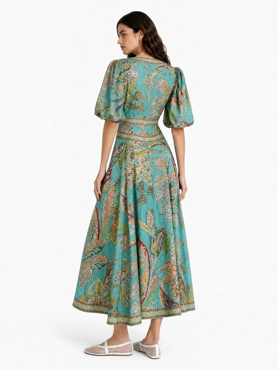 Midikleid aus satin mit Blumenmuster