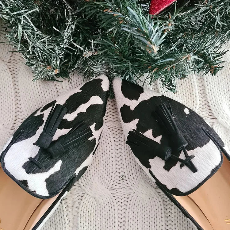 Elowen | Loafer mit Kuhprint und Quaste