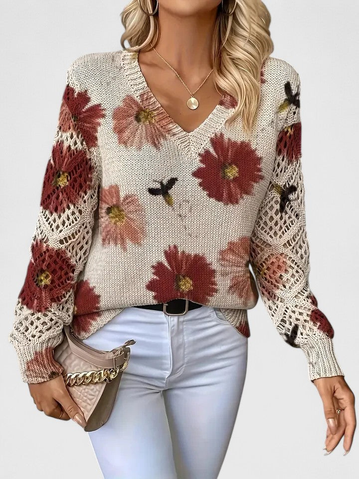 Mirte | Eleganter Blumenprint Pullover