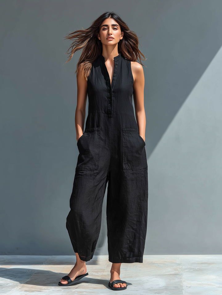 RUTH™ - ELEGANTER JUMPSUIT MIT KNOPFLEISTE UND WEITEM BEIN