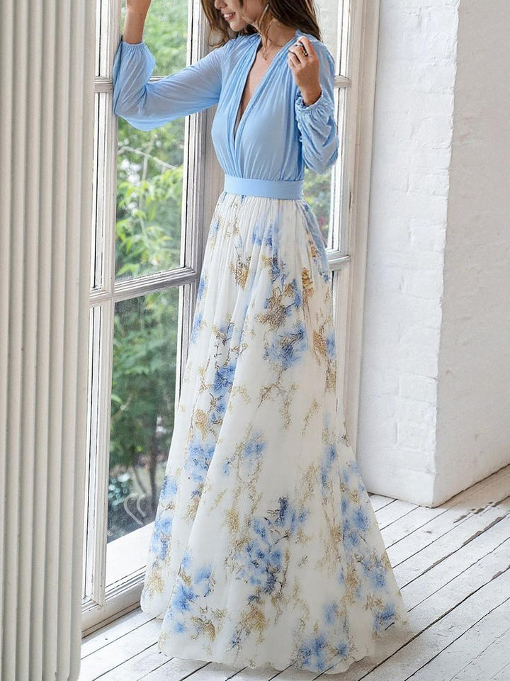 Maxi Kleid mit Strahlendem Blumenmuster