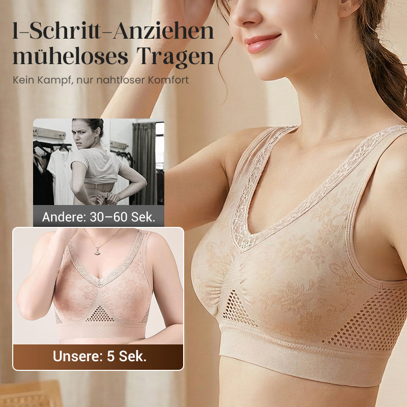 Hochstützender nahtloser Spitzen-BH, fester Halt & luftdurchlässiges Netzrückenteil 👙
