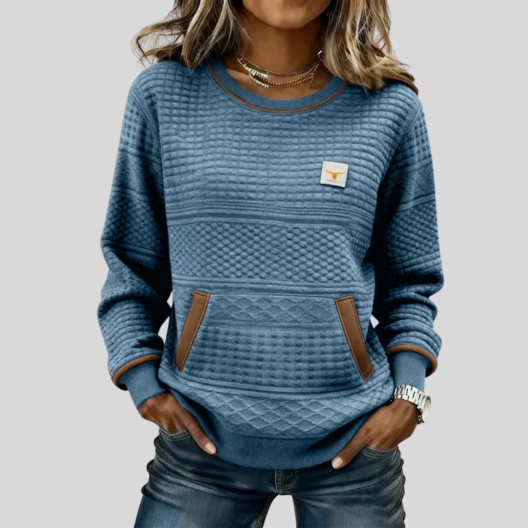 Noelle™ | Sweatshirt mit Rundhalsausschnitt und Farbblock