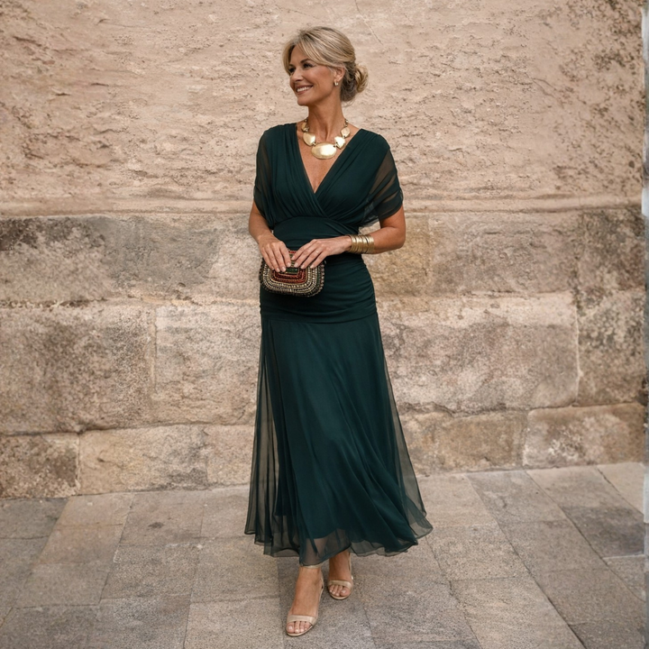 Mikaela | Maxikleid mit schulterfreier Optik