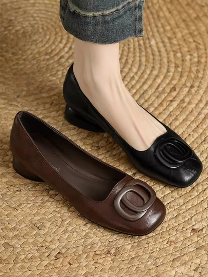 Ballerines en Similicuir Bout Carré Margot