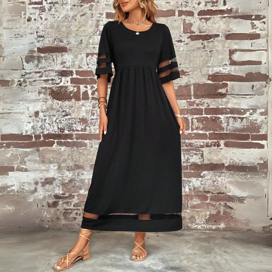 Aubrey™ – Figurschmeichelndes, Bauchbedeckendes Midi-Kleid